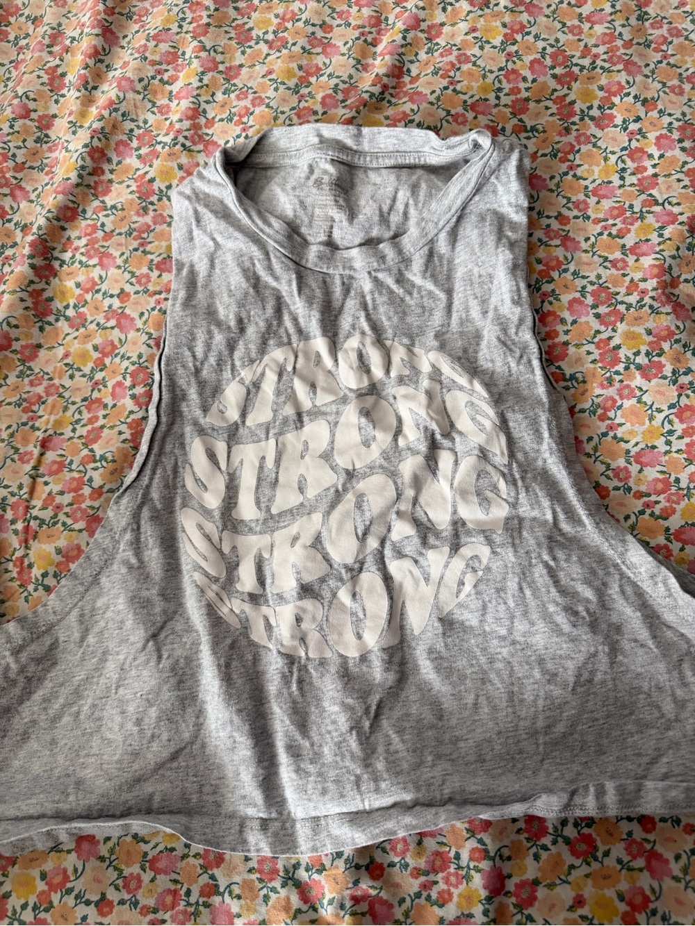 BuffBunny Gray Muscle Tee with White Graphic